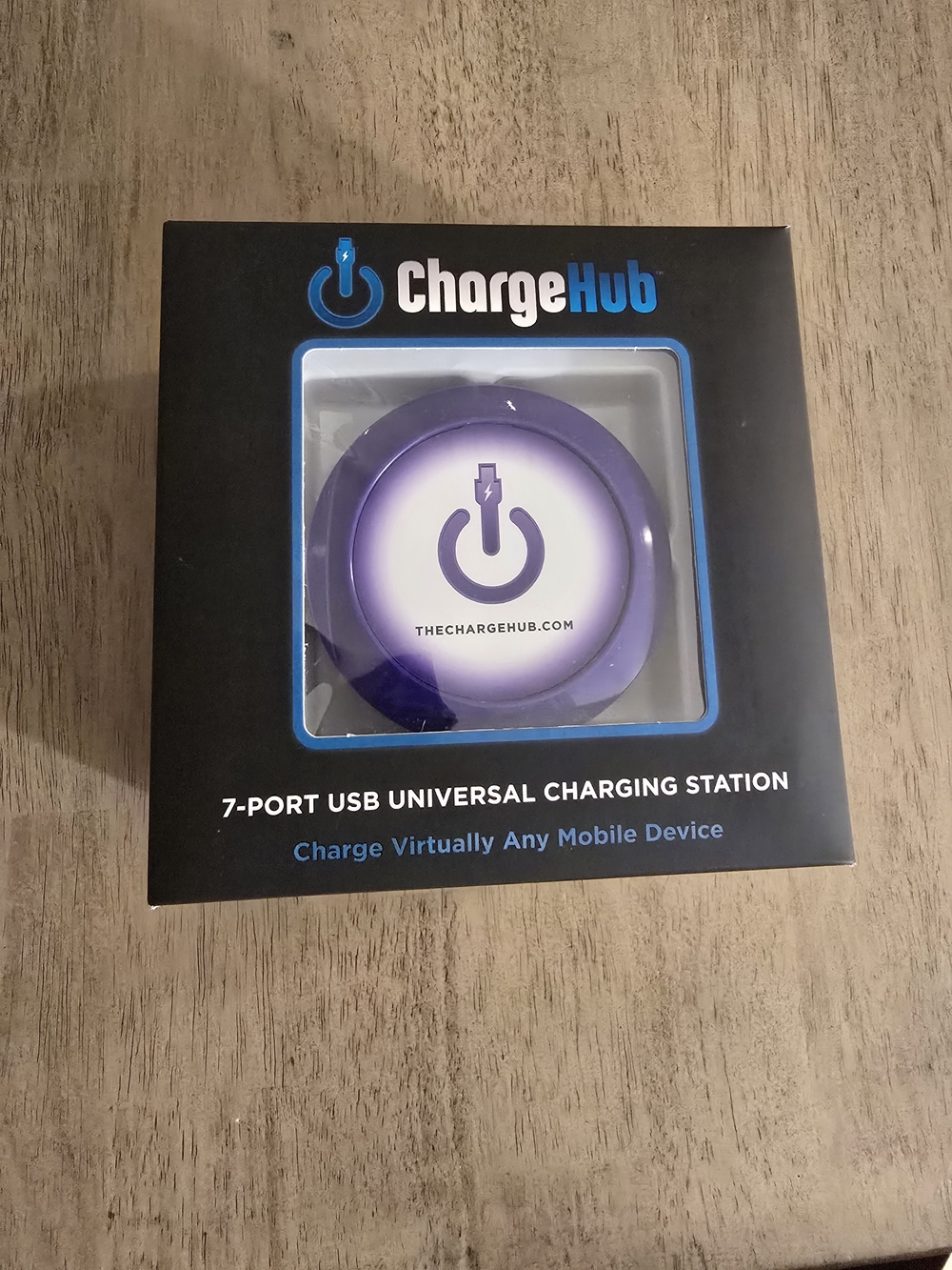 Chargehub 7 Port usb Universal Charging Station Round Purple/New